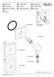 Schematische Darstellung der Keuco-Komponenten für einen Schlauchanschluss, einschließlich verschiedener Ersatzteile und Anweisungen zur Installation.